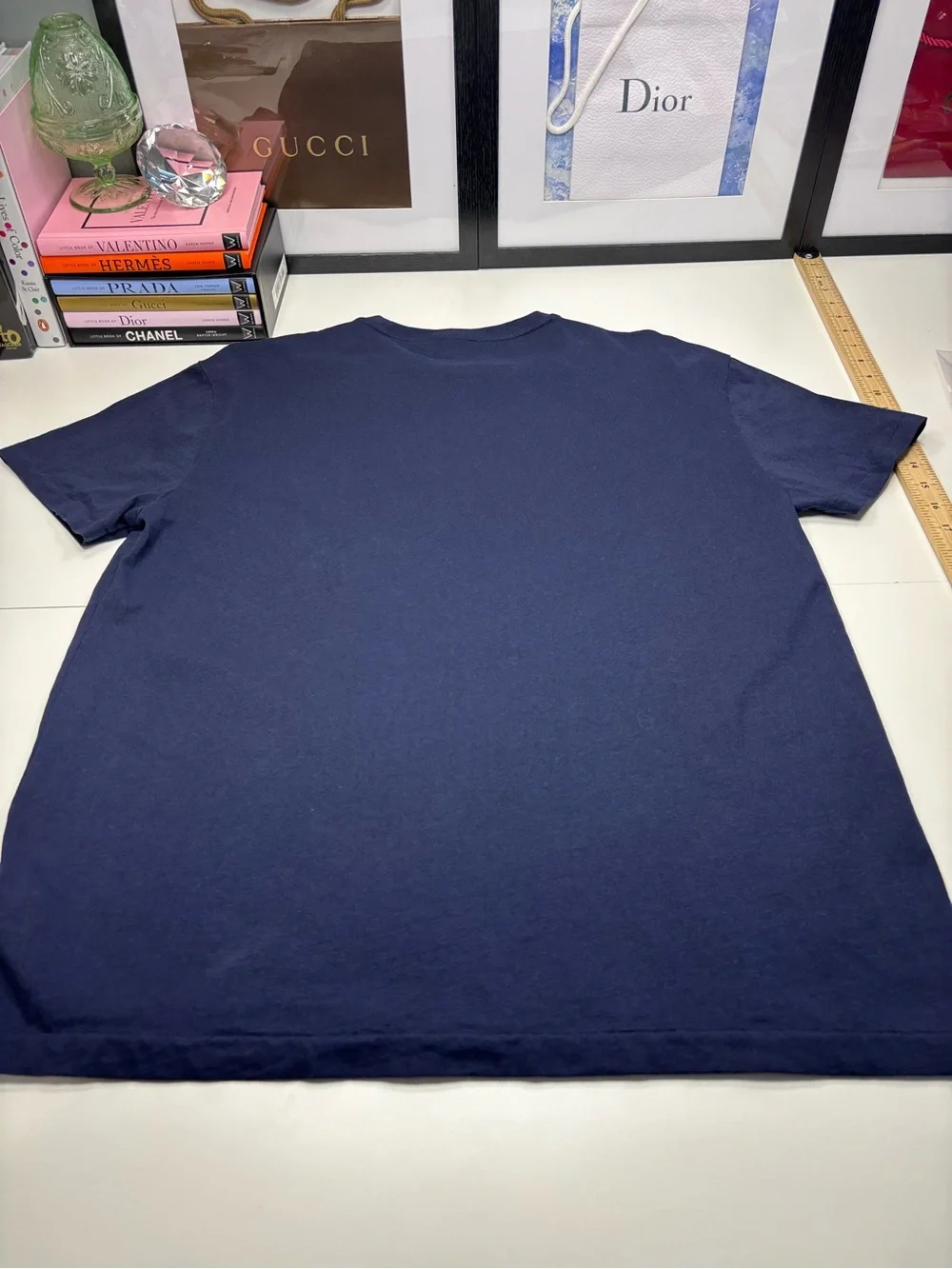 Polo by Ralph Lauren Navy Crewneck T-Shirt with Embroidered Red Pony EUC